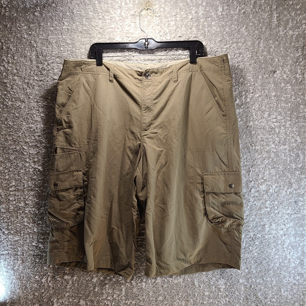 Columbia Shorts Men's 40 Cargo Pockets Outdoor Hiking Camping Brown 100% Nylon